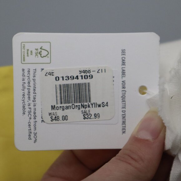 Pottery Barn Morgan Organic Cotton Napkin Yellow Picnic Table Setting Bright NWT - Picture 11 of 15